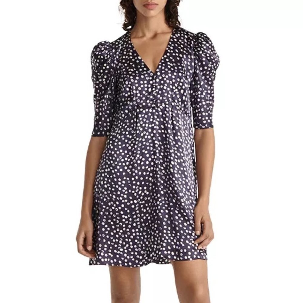 Navy Blue Printed Silk Dress from The Kooples